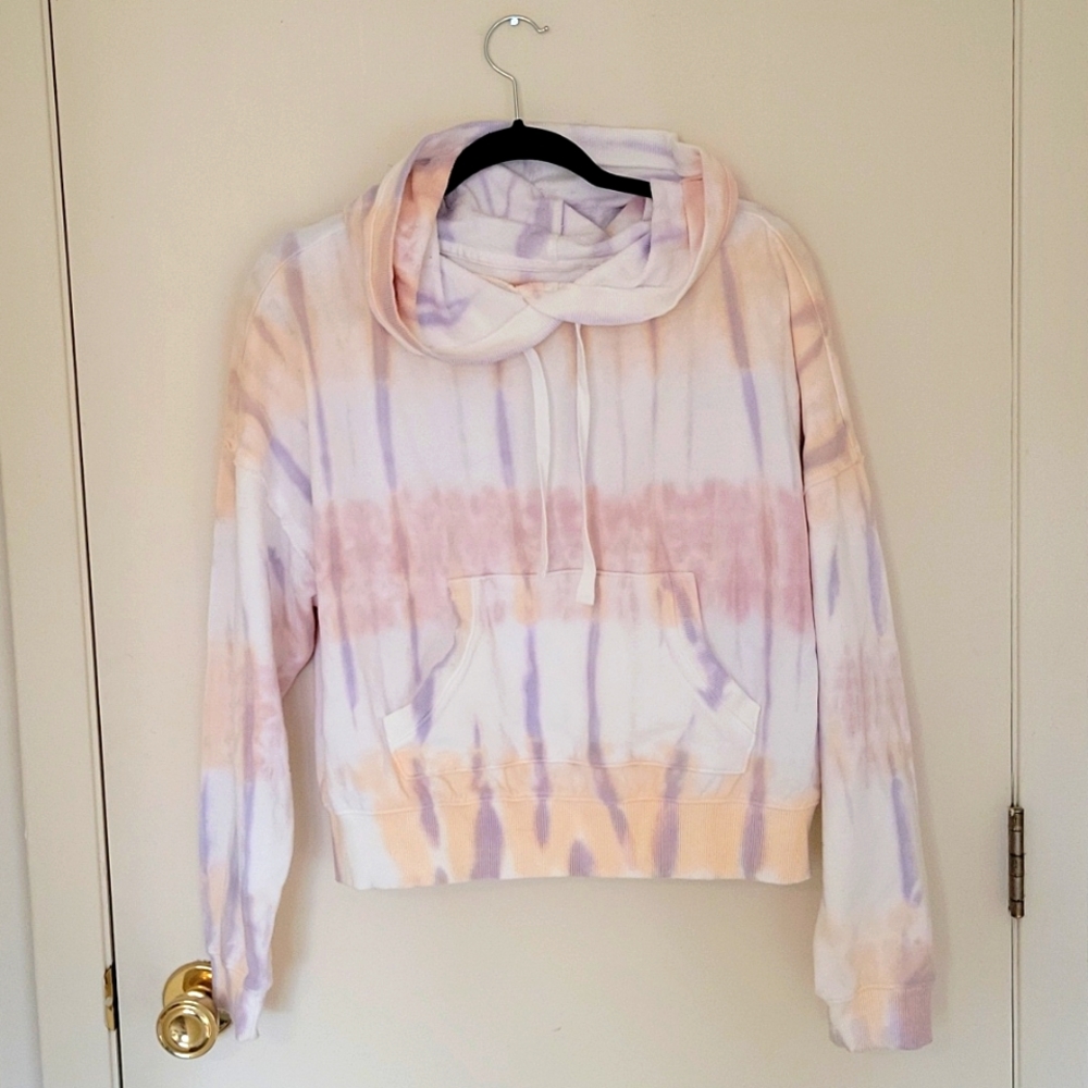New Lucky Brand tie dye cropped hoodie size M